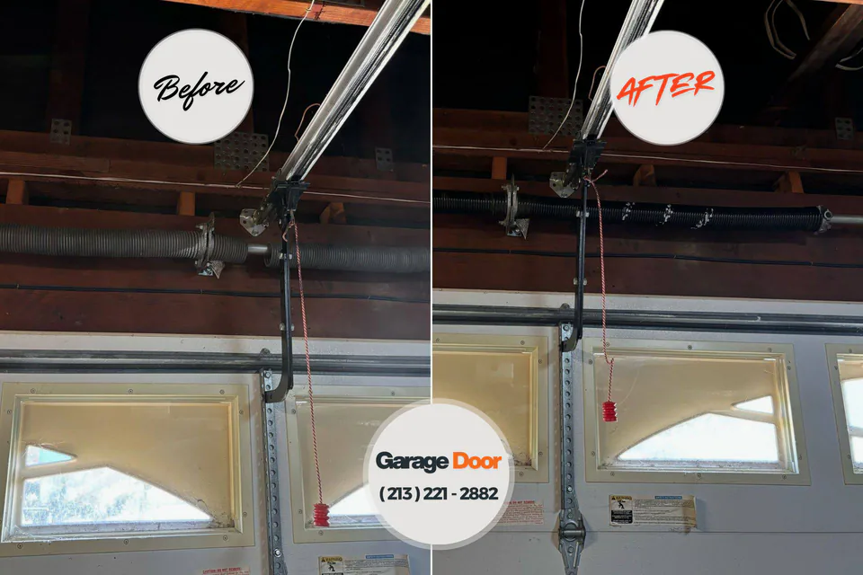 Before and after: garage door repair Folsom, CA
